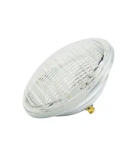 MiBoxer 18W RGB+CCT PAR56 LED Pool Light, close-up of the LED and glass lampshade.