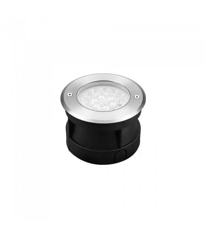 Compact view of the MiBoxer RD-9L underground light with black housing and steel top.