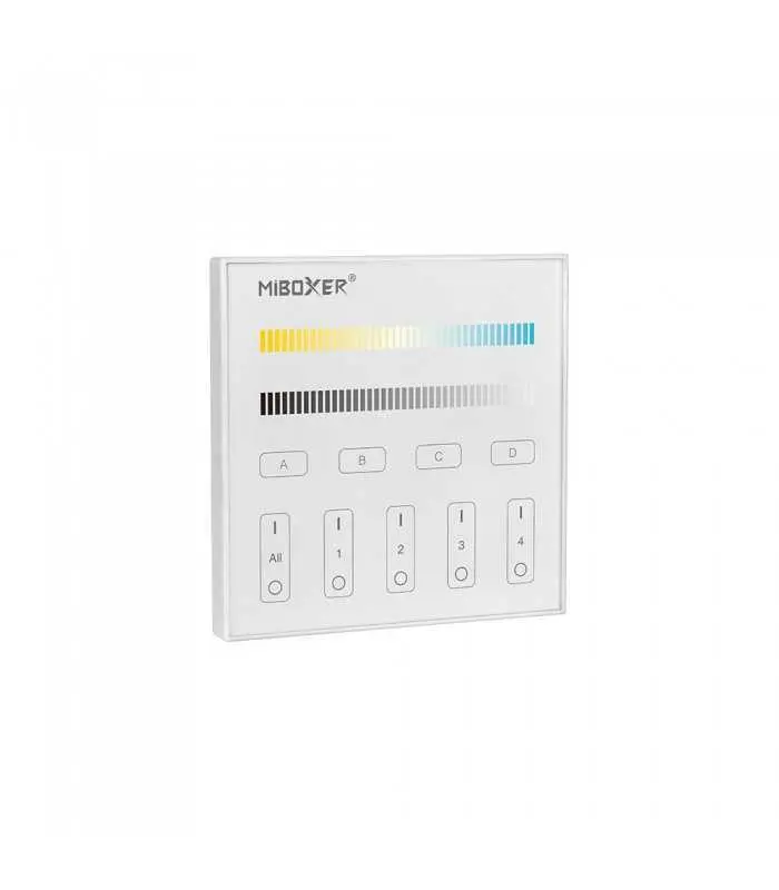 Front view of the MiBoxer DALI colour temperature touch panel DP2S showing the CCT control options.