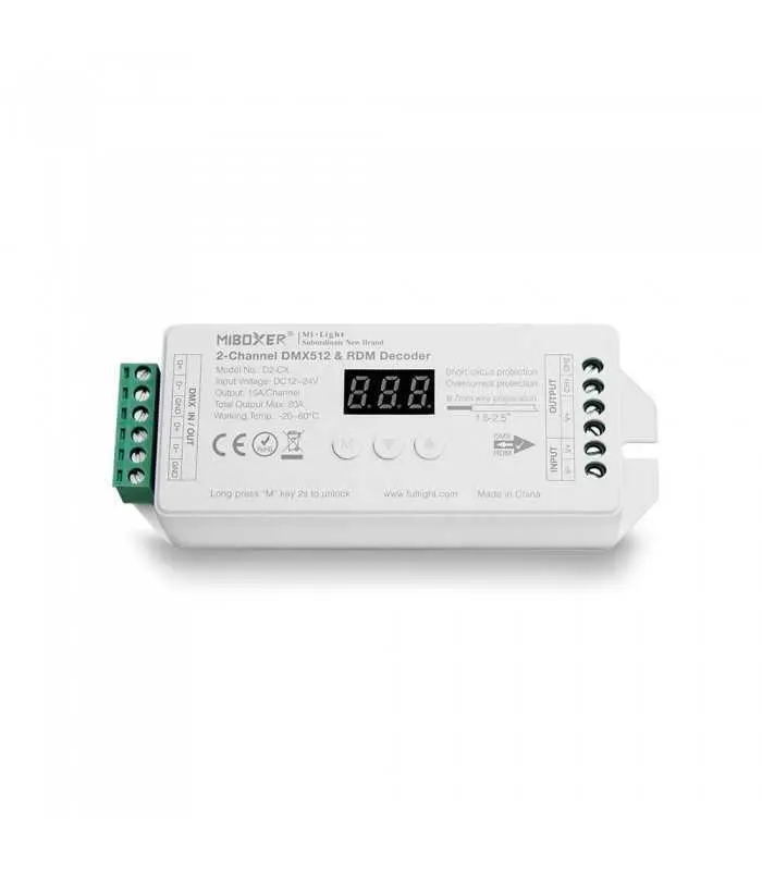 MiBoxer 2-channel constant voltage DMX512 & RDM decoder D2-CX - 1