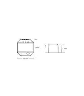 Dimensions diagram of MiBoxer AC Triac RF+push dimmer TRI-C1.