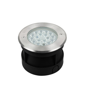 Top view of MiBoxer 9W RGB+CCT LED underground light SYS-RD2 with stainless steel frame.