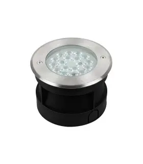 Top view of MiBoxer 9W RGB+CCT LED underground light SYS-RD2 with stainless steel frame.