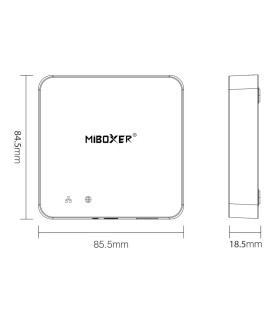 Technical dimensions of the MiBoxer Zigbee 3.0 Wired Gateway ZB-BOX2.