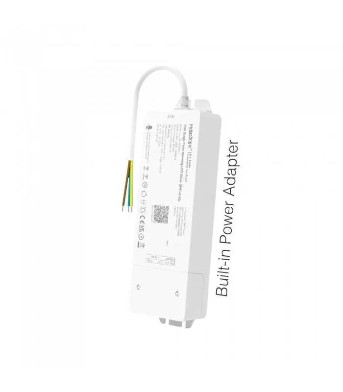 Side view of the MiBoxer 75W single-colour dimming LED driver, displaying green connection terminal and overall build quality.