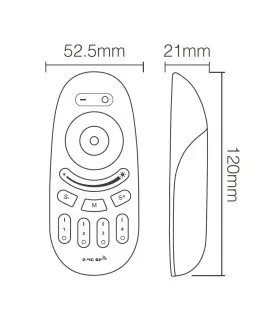 MiBoxer 4-zone touch RF RGBW remote control FUT096-B - size