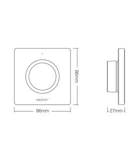 MiBoxer black rotating switch panel remote K1-B size