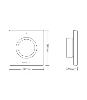 MiBoxer black rotating switch panel remote K1-B size