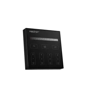 black 4-zone wall panel dimmer B1-B