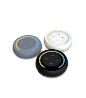 Group view of the MiBoxer Sunrise remote controller, showcasing all available colour options – white, grey, and black.