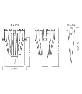 Mi-Light 6W RGB+CCT smart LED garden lamp FUTC04 - size