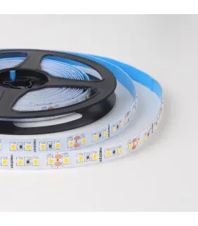 Close-up of a MiBoxer LED strip reel showing neatly arranged 2835 single-colour LED chips.