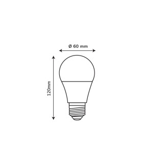 Technical diagram showing the dimensions of the LEDOM E27 Smart LED Bulb A60 10W, with 60mm diameter and 112mm height.