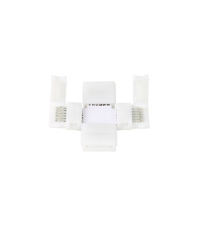 Five-pin RGBWW LED strip connector for seamless corner or split connections, compatible with multi-colour LED strips.