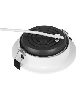 The back view of the MiBoxer 12W dual white LED downlight, showcasing its compact design with a black cooling system