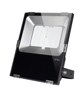 Front view of the MiBoxer RGB+CCT LED floodlight, displaying its wide, reflective panel designed for optimal light distribution