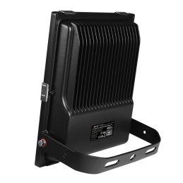 A back view of the MiBoxer 50W RGB+CCT LED floodlight, showing its housing with heat dissipation fins and mounting bracket.