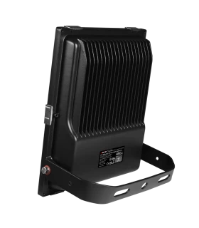 A back view of the MiBoxer 50W RGB+CCT LED floodlight, showing its housing with heat dissipation fins and mounting bracket.