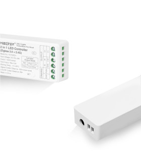 MiBoxer 2-in-1 LED strip controller with label on the side.