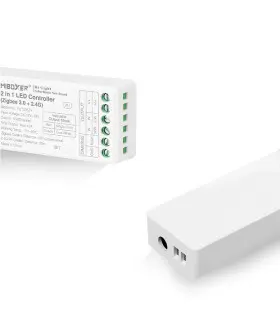 MiBoxer 2-in-1 LED strip controller with label on the side.