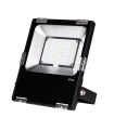 MiBoxer 30W RGB+CCT LED floodlight positioned on a stand, with the light panel visible, perfect for outdoor lighting.