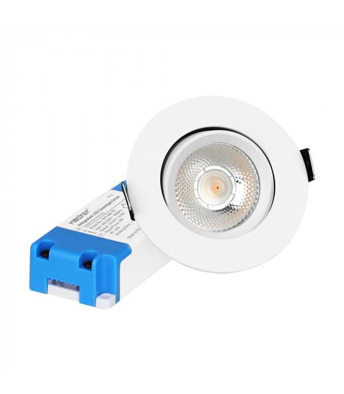 MiBoxer 12W LED downlight with triac dimming installed, displaying its sleek design and light output.