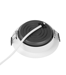 Bottom view of the MiBoxer 12W LED downlight, showcasing the circular design and connection cable.