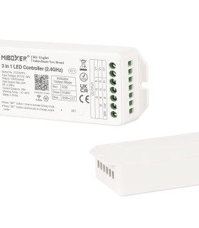 Miboxer 3-in-1 LED controller (24GHz, 20A) with a clear view of connection ports.