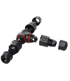 Fully assembled MiBoxer T 3-channel 3-core waterproof connector designed for secure electrical connections.