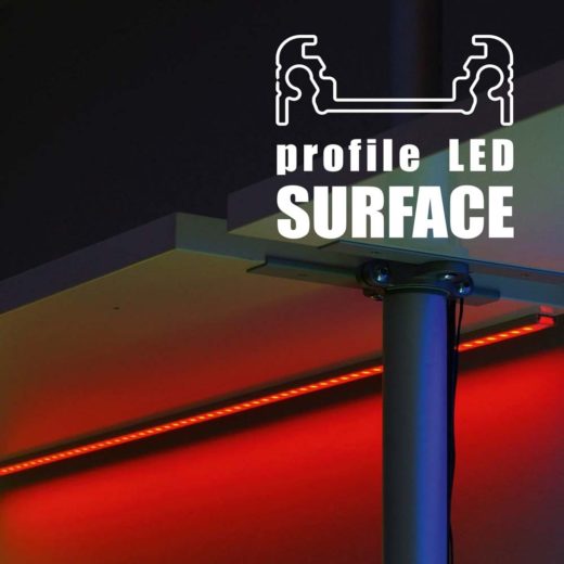 TOPMET anodised aluminium LED profile SURFACE10 BC/UX silver application