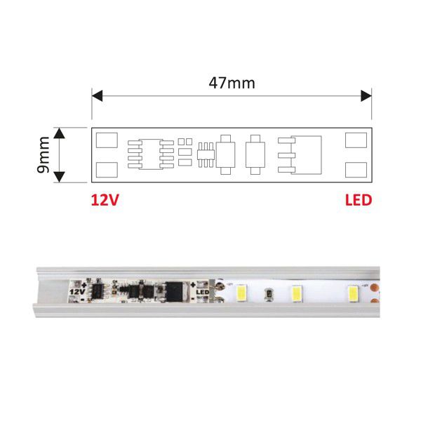 Design Light LED touch switch controller XC60 inside LED profile application