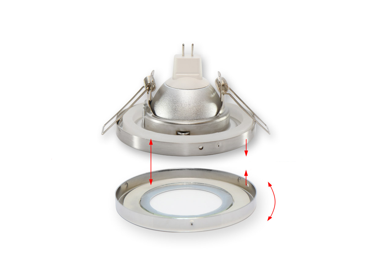 LED line® MR16 waterproof ceiling downlight chrome IP65 mounting bathroom fixtures fittings