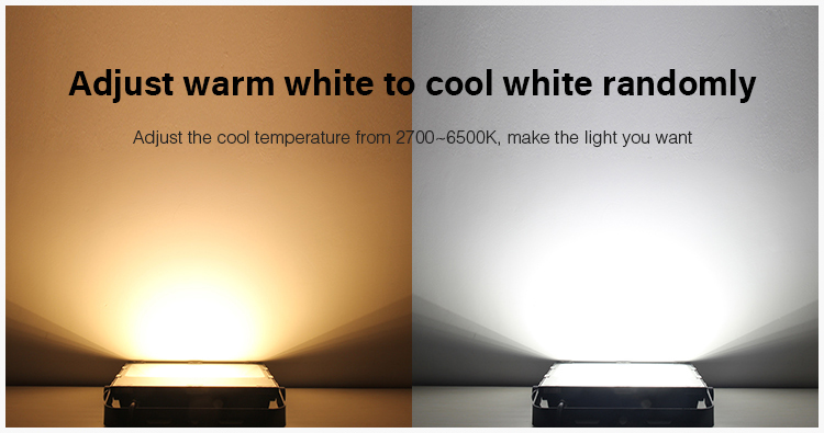 adjustable warm white cold white light output 2700-6500K