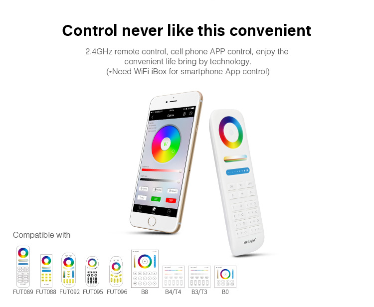 control never like this before convenient 2.4GHz remote or smartphone app control