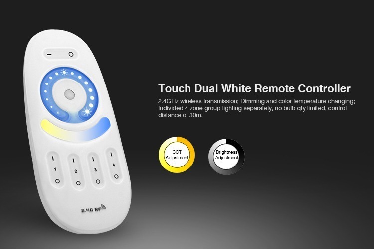 Mi-Light 2.4GHz dual full touch 4-zone remote controller FUT091 CCT 2.4GHz Milight