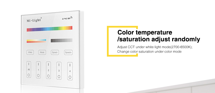 colour temperature saturation adjustment 2700K 6500K RGBCCT lights LED strips compatible very convinient