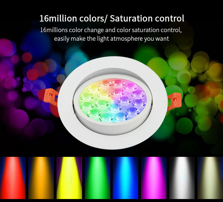 Mi-Light 9W RGB+CCT LED ceiling spotlight FUT062 16 million colours ceiling lights