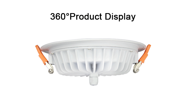 Mi-Light IP54 waterproof 15W RGB+CCT LED downlight FUT069 360 degree product display rotating ceiling lamp