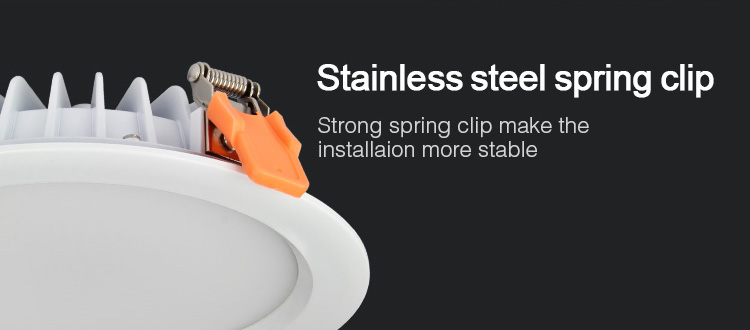 Mi-Light IP54 waterproof 15W RGB+CCT LED downlight FUT069 stainless steel spring mounting clips installation holders