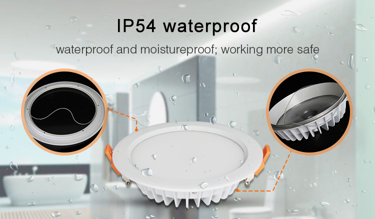 Mi-Light IP54 waterproof 15W RGB+CCT LED downlight FUT069 bathroom lamp health and safety come first