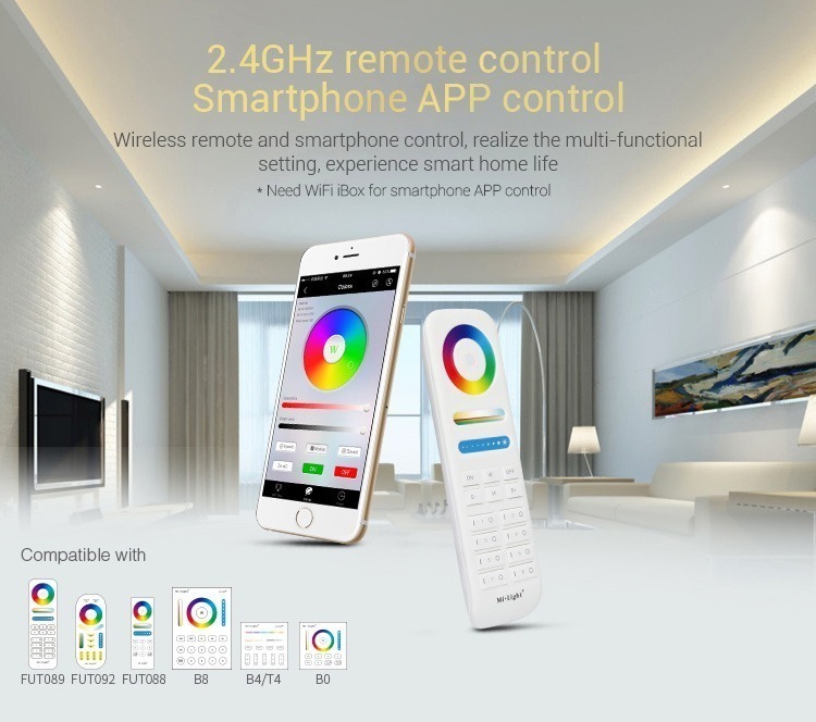 2.4GHz remote control smartphone app control B8 FUT089 colour ring
