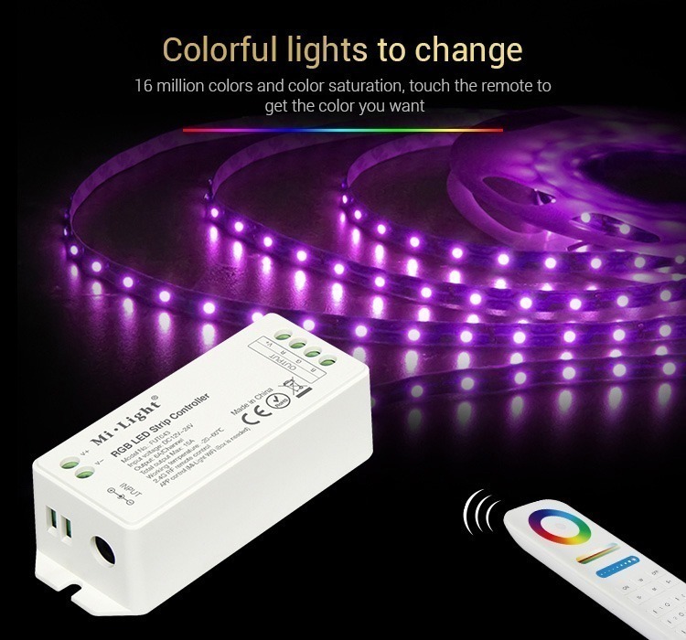 colourful lights to change pink LED strip RGB 8-zone remote controller LED tape control box