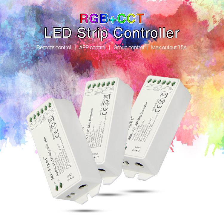 multicolour RGB+CCT LED strip receivers DC jack power input