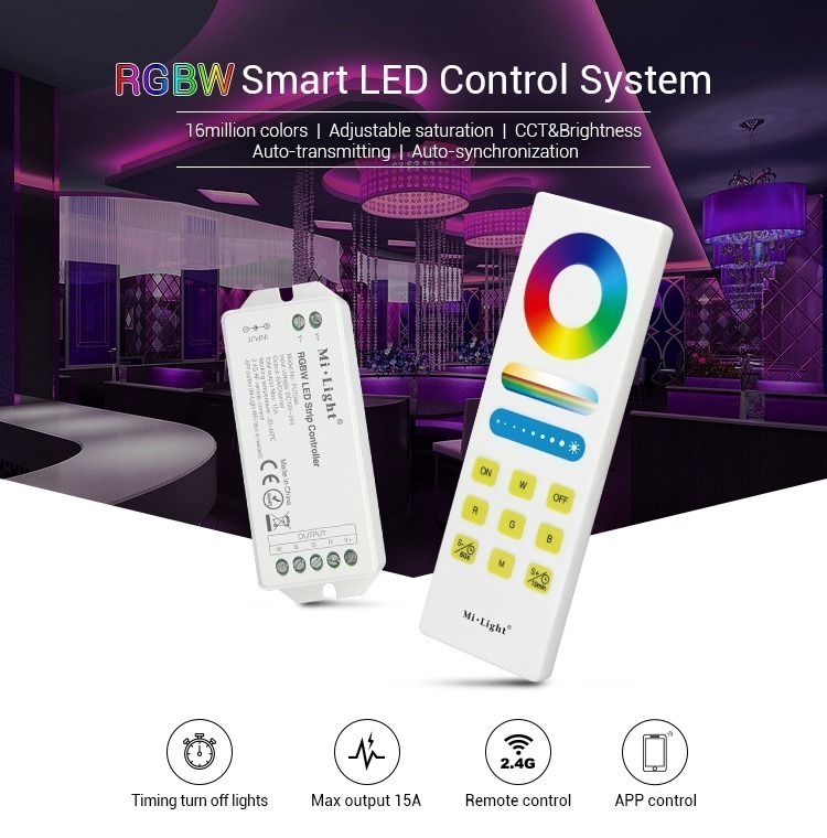 Mi-Light RGBW smart LED control system FUT044A features