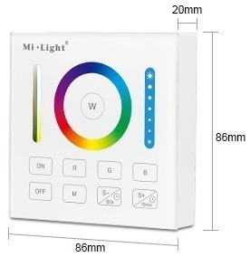 Mi-Light smart panel remote controller B0 size product dimensions technical picture