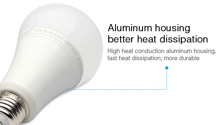 aluminium body better housing heat dissipation E27 smart LED bulb