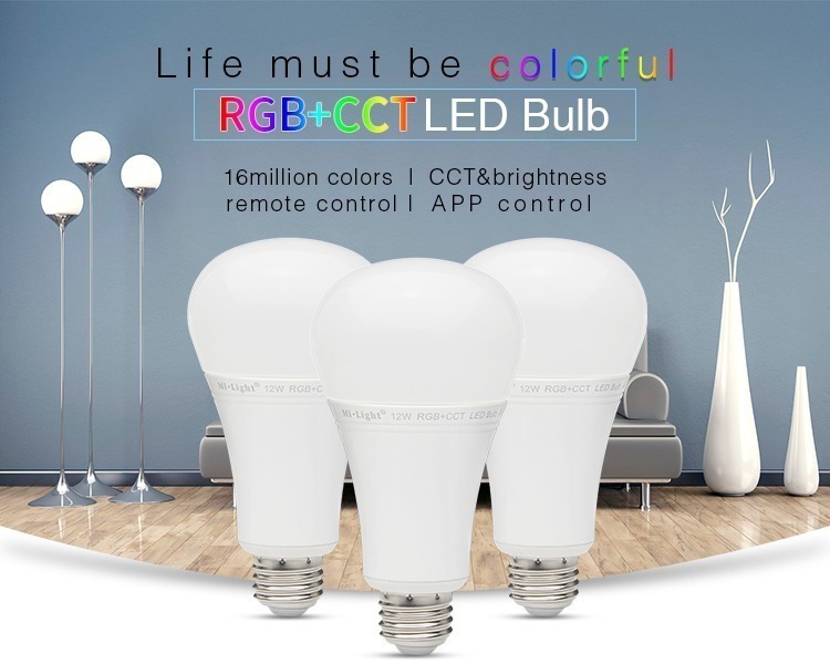 life must be colourful RGB+CCT LED bulbs 16 million colours remote controlled bulb