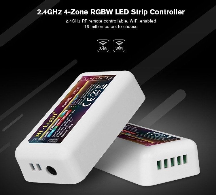 2.4GHz 4-zone RGBW LED strip controller WiFi control