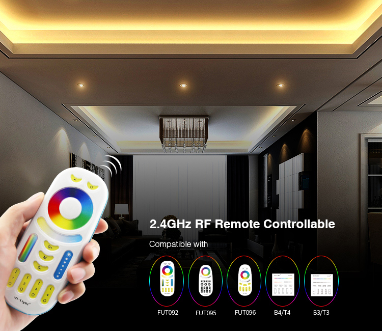 Mi-Light 2.4GHz 4-zone RGBW LED strip controller FUT038 compatible remote controllers