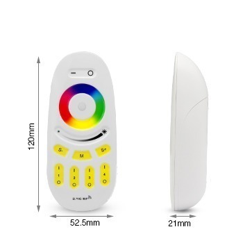Mi-Light 2.4GHz 4 zone touch RF RGBW remote control FUT096 size technical picture dimensions